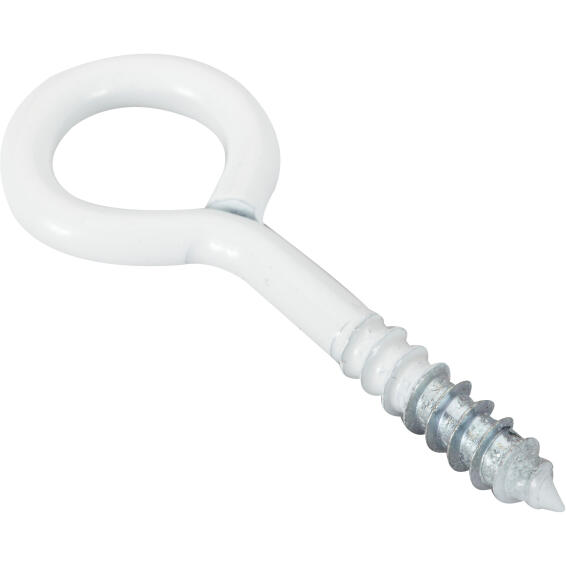 Eye screws white powder coated 5.0 x 40mm 4 pcs standers
