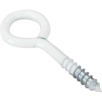 Eye screws white powder coated 5.0 x 40mm 4 pcs standers
