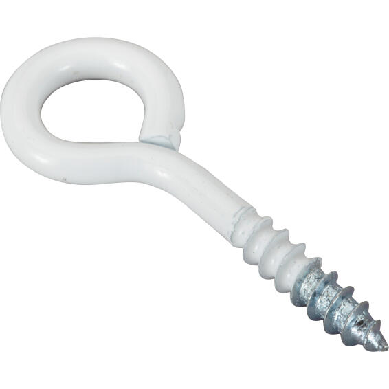 Eye screws white powder coated 4.0x30mm 6pc standers