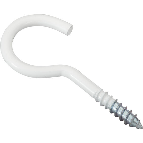 Cup hooks white powder coated 5.0x40mm 4pc standers