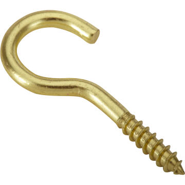 Cup hooks brass plated 3.5x25mm 8pc standers
