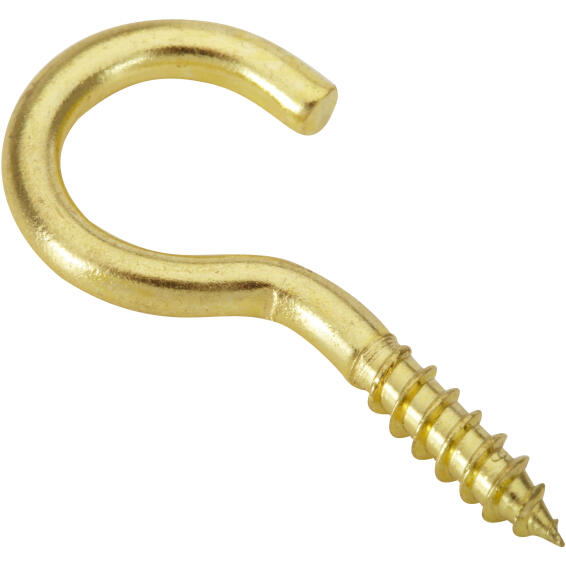 Cup hooks brass plated 3.5x20mm 12pc standers