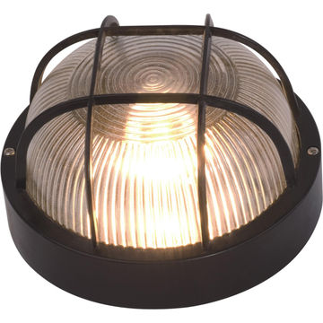 Round Bulkhead Lamp Plastic Black