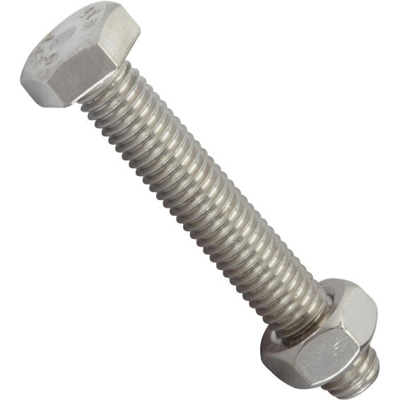 Bolt and nut hexagon head stainless steel 8.0x50mm 4pc standers