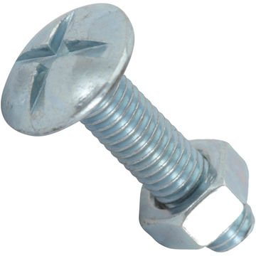 Carraige bolts and nuts zinc plated 5.0x20mm 12pc standers