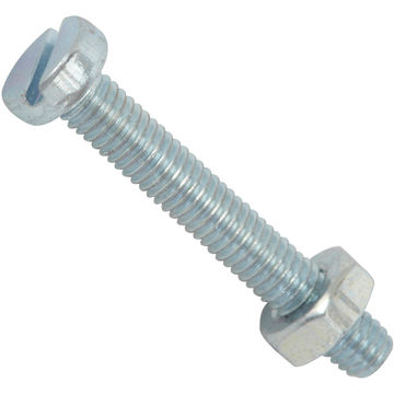 Machine screws and nuts slotted cheese head zinc plated 3.0x20mm 30pc standers