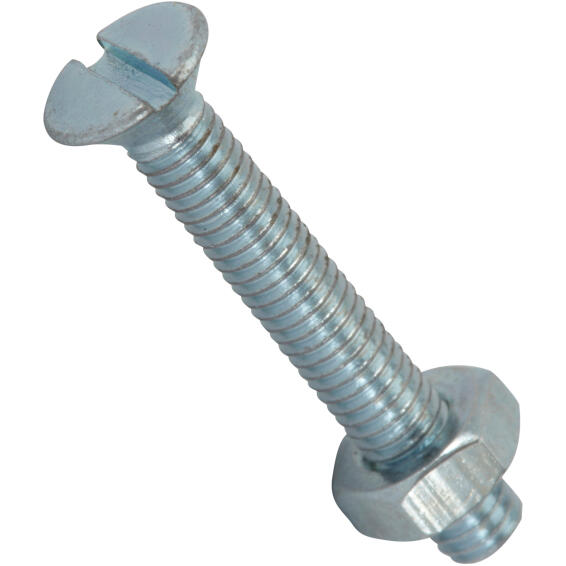Machine screws and nuts countersunk head zink plated 2.5x20mm 30pc standers