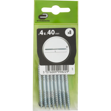 Connecting screws zinc plated wood-wood 4x40mm 8pc standers