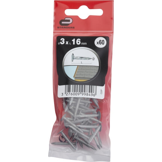 Shingle nail zinc plated 3.0x16mm 60pc standers