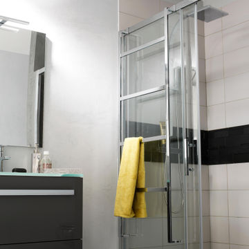 Towel rack wal mounted chrome SENSEA Ulna silver 145cm