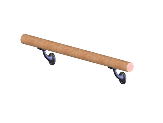 Handrail Kit Pine Natural-2 Wall Brackets + 2 End Caps + Handrail-2m
