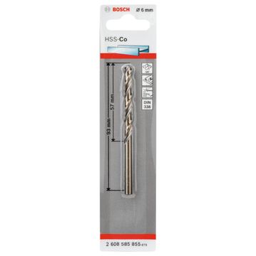 HSS-CO DIN 338 6,0 X 57 X 93 MM