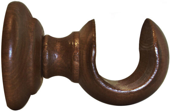 Inspire curtain rod bracket  35mm diam open dark oak 65mm