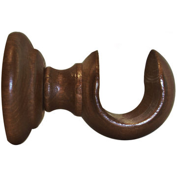 Inspire curtain rod bracket  35mm diam open dark oak 65mm