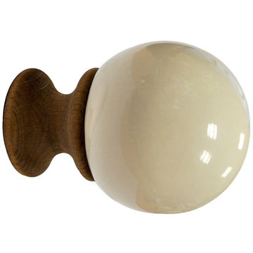 Inspire curtain rod finial screw  42mm diameter cer ball dark oak