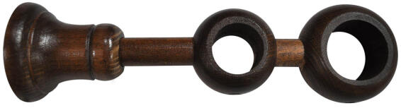 Inspire curtain rod double bracket  28mm diam dark oak 130-200mm