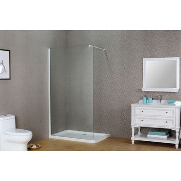 Shower Screen and arm Remix white with clear glass 90x200cm