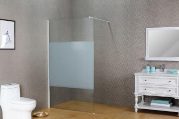 Shower screen and arm Remix white profile with privacy glass 90x200cm