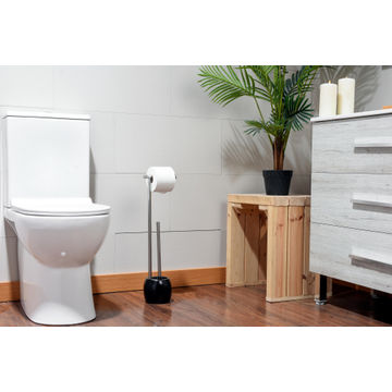 Sensea rondo toilet brush and paper holder black