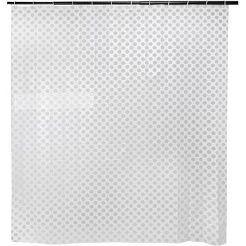 Sensea Easy Shower Curtain White With Transparent Dots And Easy Pocket W180cmxH200cm
