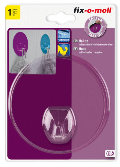 Reusable hook transparent 100mm fix-o-moll