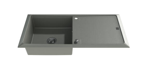 Kitchen sink 1 bowl and 1 drainer granite and resine contour grey 108cm x 51.5cm
