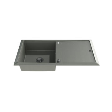 Kitchen sink 1 bowl and 1 drainer granite and resine contour grey 108cm x 51.5cm