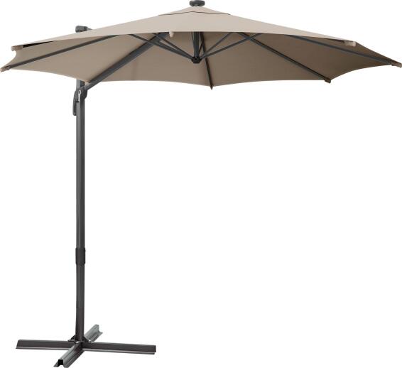 Naterial Umbrella Side Polyester & Steel Taupe Moon W55cmxD86cmxH90cm