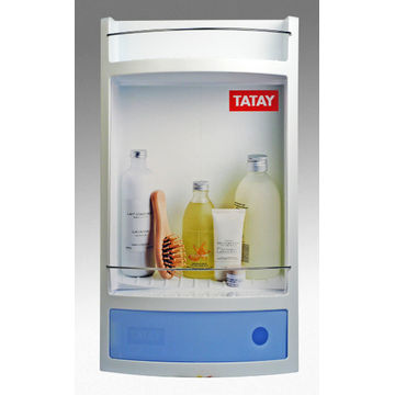 Shower shelves with drawer blue