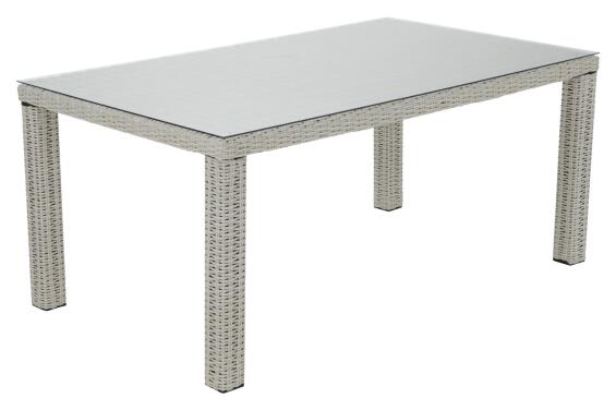 Costa Rica Rattan Patio Table White W100cmxL170cmxH74cm (Excludes chairs)