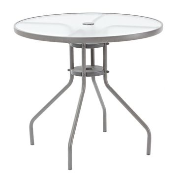 Naterial bistro table 1px elia steel glass diam 80