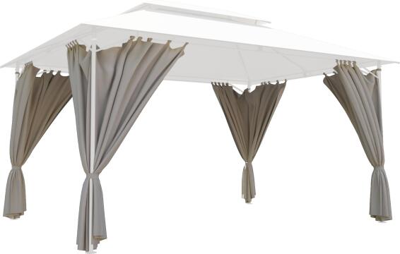 Naterial Oxis Gazebo Curtains Taupe Moon 4 Pack L300cm (Excluding Gazebo) 