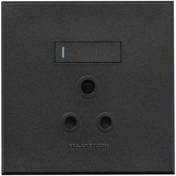 Veti 3 Single RSA Socket with Switch Graphite (100x100)