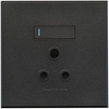 Veti 3 Single RSA Socket with Switch Graphite (100x100)