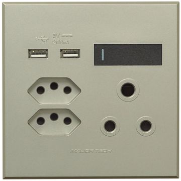 SOCKET 1XRSA 2XVSLIM 2XUSBVETI34X4GR/TI