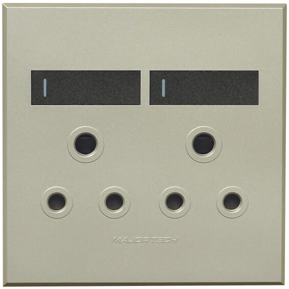 Veti 3 Double Socket Graphite/Titanium (100x100) 