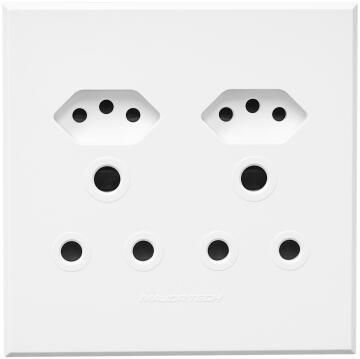 SOCKET 2 X 3 PIN & 2 V-SLIM 4X4 VETI3 WT