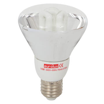 reflector cfl light bulb R80 10w E27 blister pack warm white