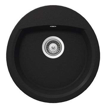 Frasa Kitchen Sink Latifa Single Bowl Quartz Resin Composite Black L49Cm X W49Cm