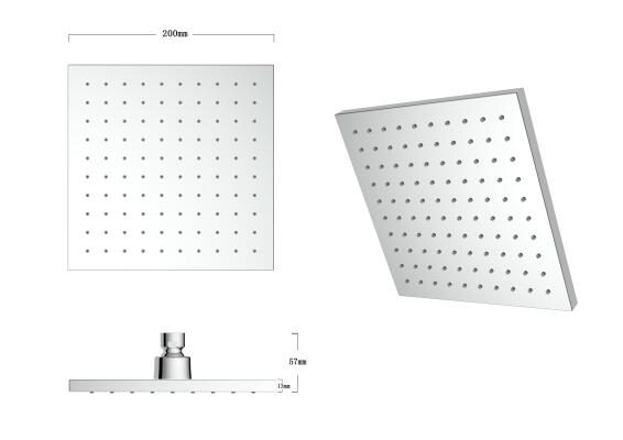 Sensea Vardo Square Shower Head Chrome W20cmxH20cm