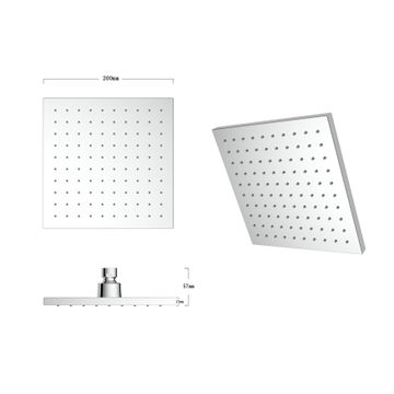 Sensea Vardo Square Shower Head Chrome W20cmxH20cm