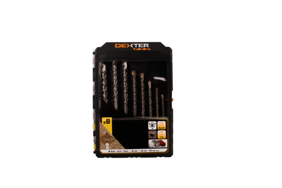 Drill bit concrete DEXTER PRO triangle shank 3/4/5/6/8/8/10mm 8 pieces