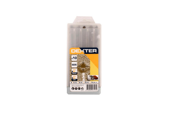 Set of concrete SDS+ drill bits DEXTER 3x6/3x8/2x10/2x14 10 pieces