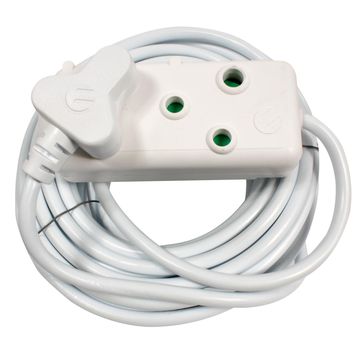 Ellies Extension Cord White 2X3 Pin 1mm x 10m