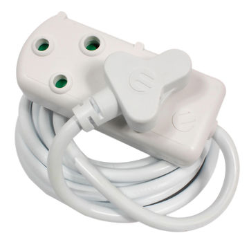 ELLIES Extension cord 2x3 pin 1.5mmx3m  white
