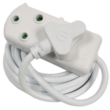 Ellies Extension Cord White 2x3pin 1mmx3m