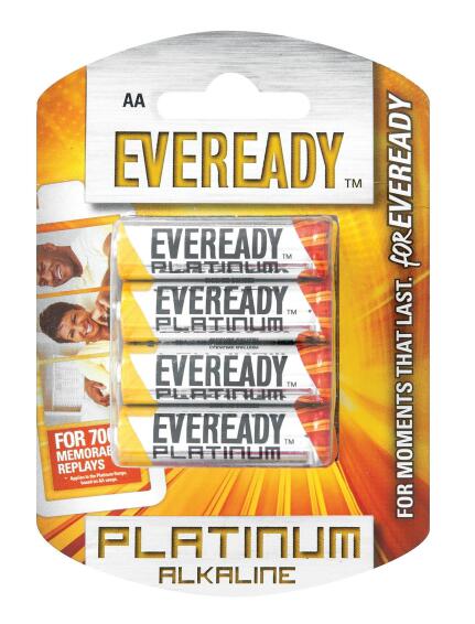Battery AA LR6 EVEREADY platinum alkaline 4 pack
