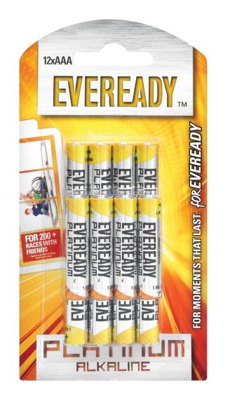 Battery AAA LR03 EVEREADY platinum alkaline 12 pack