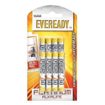 Battery AAA LR03 EVEREADY platinum alkaline 12 pack