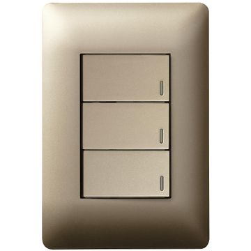 Switch Ysalis LEGRAND 3 lever 1 way 2x4 champagne